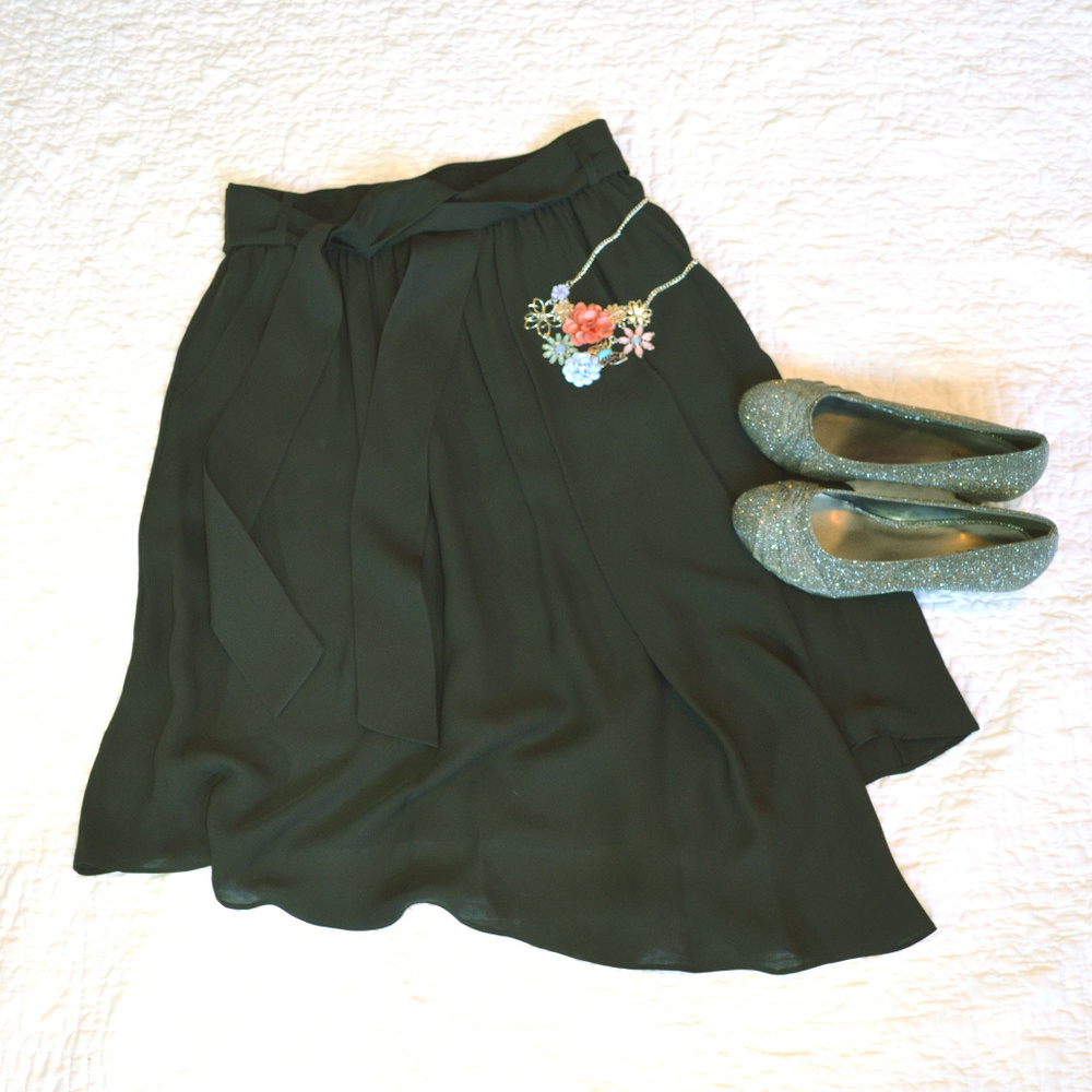 Kobi Halperin Black Asymmetrical Silk Skirt Size 6